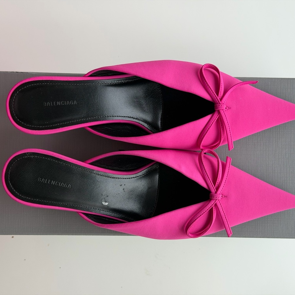 Balenciaga Fuchsia Pointed-Toe Mules